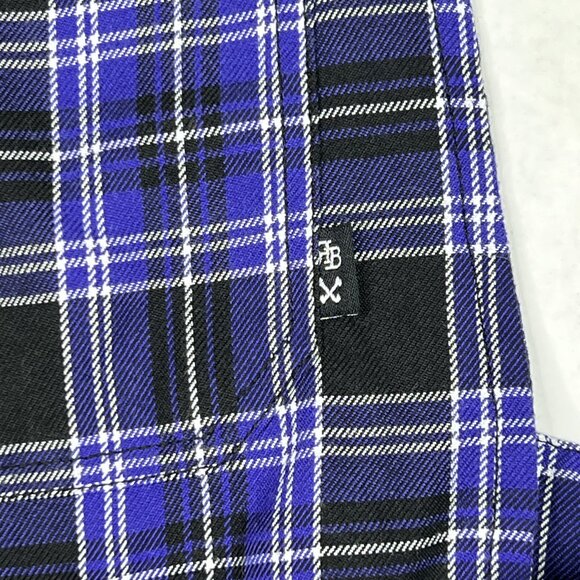 Royal Bones Daang Goodman Tripp Purple Plaid Skirtall Overalls Dress Sz L - NWOT - Picture 7 of 8